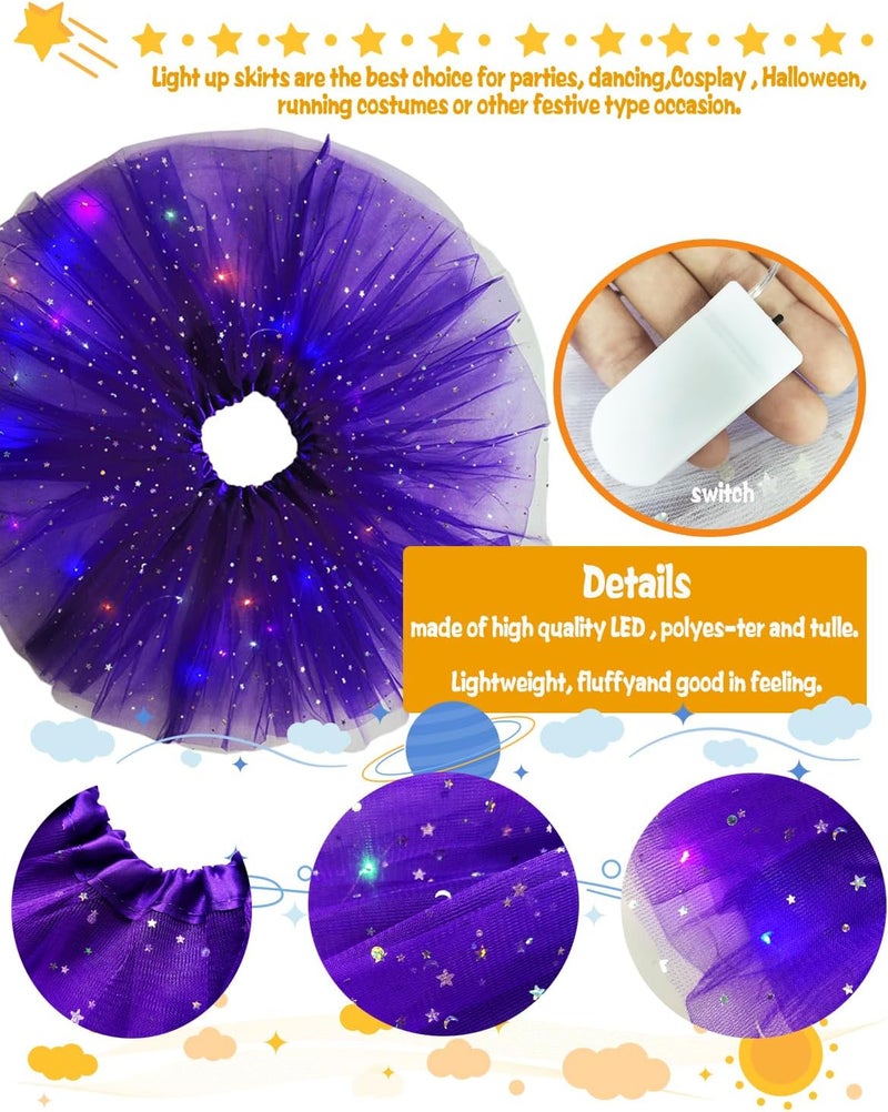 DMLBC Girls Star Sequins Tutu Tulle Skirt Princess Ballet Sparkle Tutu Dress for Toddler Kids 3-10Y Girls Birthday Costume - Image 2
